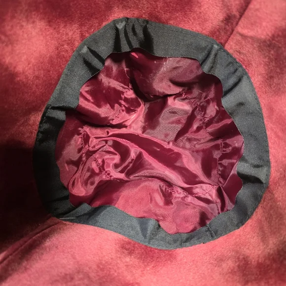 Vintage JCPenney Women’s Embroidered Burgundy Bucket Hat One Size Boho Cottage - Picture 13 of 15